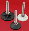 Adjustable foot - stainless stems semi-fixed Plastic bases