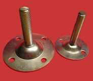 Adjustable feet with pressed mild steel bases